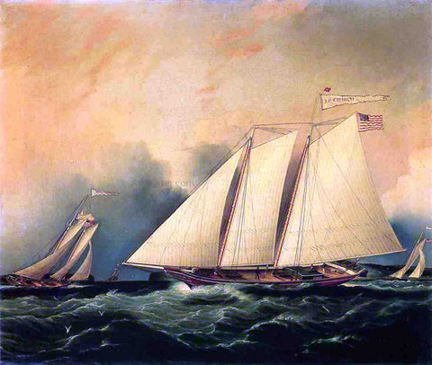  James E Buttersworth Under Full Sail - Hand Painted Oil Painting