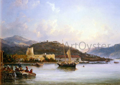  Fritz Georg Melbye Unloading Vegetables In Charlotte Amalie, St. Thomas - Hand Painted Oil Painting