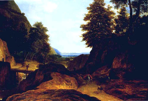  Roelandt Roghman Valley with Travellers - Hand Painted Oil Painting