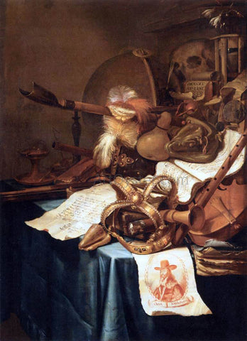  Vincent I Laurensz. Van der Vinne Vanitas with a Royal Crown - Hand Painted Oil Painting