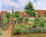  Camille Pissarro Vegetable Garden in Eragny, Overcast Sky, Morning - Hand Painted Oil Painting