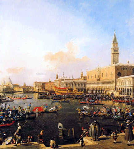  Canaletto Venice, Bacino di San Marco on Ascension Day - Hand Painted Oil Painting