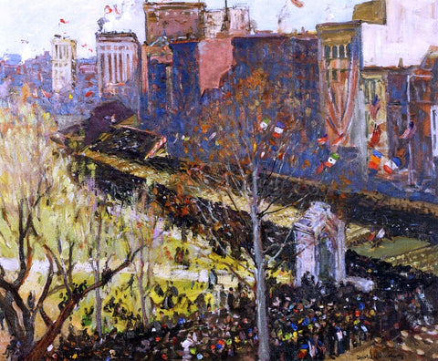  Charles H Woodbury Victory Parade, Boston, April 25, 1919 - Hand Painted Oil Painting