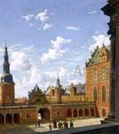  Frederik Christian Lund View of a Castle, Fredericksborg - Hand Painted Oil Painting