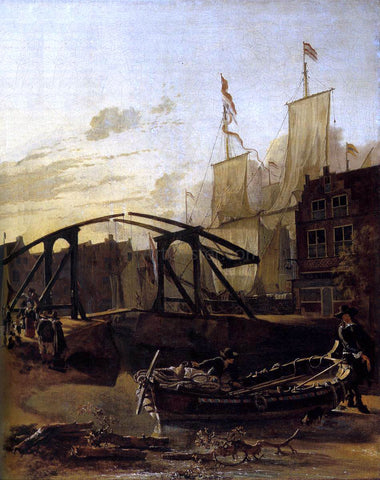  Adam Pynacker View of a Harbour in Schiedam - Hand Painted Oil Painting