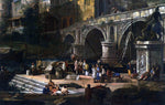  Luca Carlevaris View of a River Port - Hand Painted Oil Painting