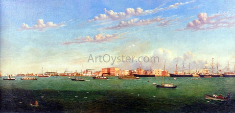  William Aiken Walker View of Galveston Harbor - Hand Painted Oil Painting