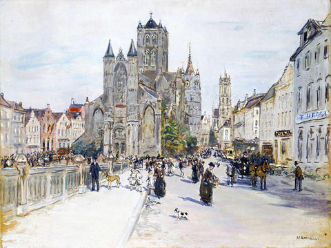  Jean-Francois Raffaelli View of Ghent - Hand Painted Oil Painting