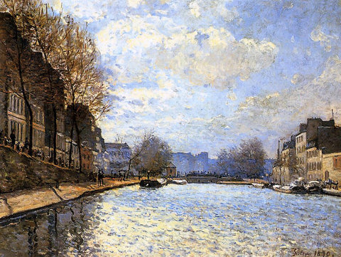  Alfred Sisley View of the Canal St. Martin - Hand Painted Oil Painting