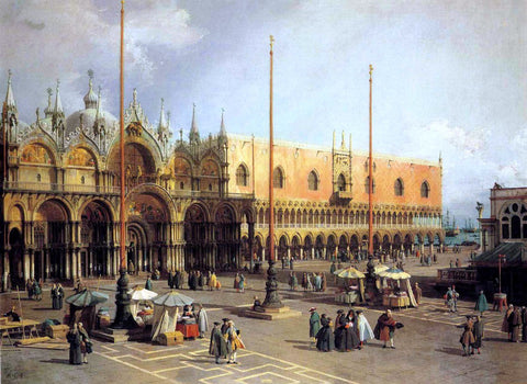  Canaletto View of the Church and the Doge's Palace from the Procuratie Vecchie - Hand Painted Oil Painting
