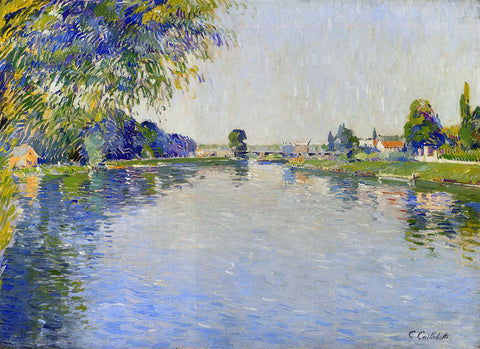  Gustave Caillebotte View of the Seine in the Direction of the Pont de Bezons - Hand Painted Oil Painting