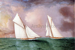  James E Buttersworth Vigilant and Valkyrie II in the 1893 America's Cup Race - Hand Painted Oil Painting
