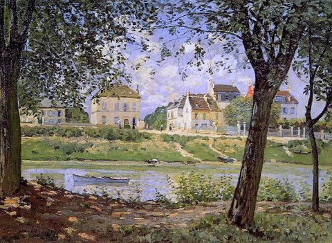  Alfred Sisley Village on the Banks of the Seine (also known as Villeneuve-la-Garenne) - Hand Painted Oil Painting