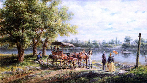  Edward Lamson Henry Waiting for the Ferry - Hand Painted Oil Painting