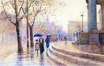  Paul Sawyier Walking in the Rain - Hand Painted Oil Painting