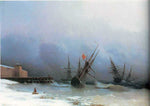  Ivan Constantinovich Aivazovsky Warning of Storm - Hand Painted Oil Painting