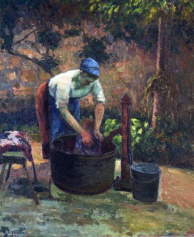  Camille Pissarro Washerwoman - Hand Painted Oil Painting