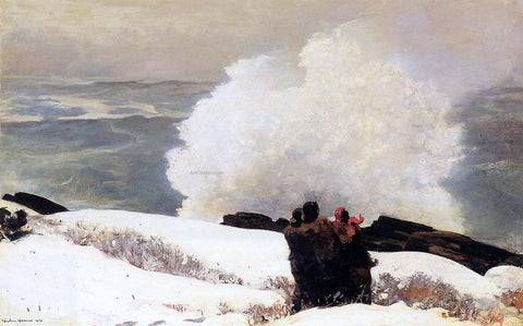  Winslow Homer Watching the Breaker - A High Sea - Hand Painted Oil Painting