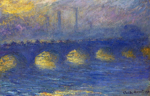  Claude Oscar Monet Waterloo Bridge, Overcast Weather - Hand Painted Oil Painting