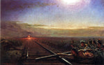  Theodore Kaufmann Westward the Star of Empire (also known as Railway Train Attacked by Idians) - Hand Painted Oil Painting