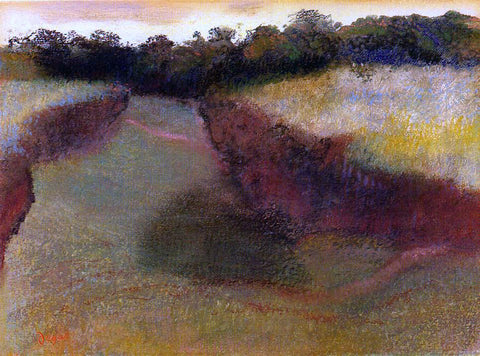  Edgar Degas Wheatfield and Line of Trees - Hand Painted Oil Painting