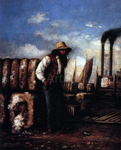  William Aiken Walker White Man with Cotton Bales on Docks - Hand Painted Oil Painting