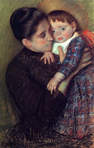  Mary Cassatt Woman and Her Child (also known as Helene de Septeuil) - Hand Painted Oil Painting
