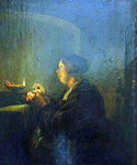  Pieter Cornelisz. Van Slingelandt Woman by Candlelight - Hand Painted Oil Painting