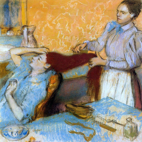  Edgar Degas Woman Having Her Hair Combed - Hand Painted Oil Painting