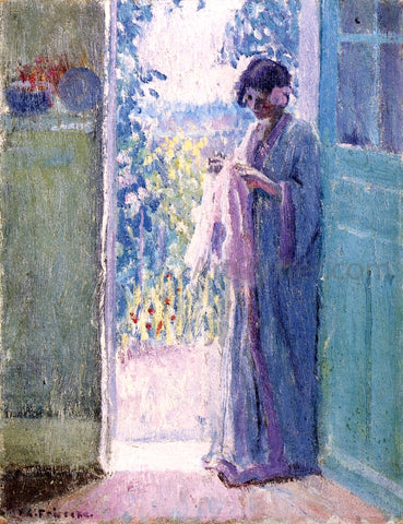  Frederick Carl Frieseke A Woman in a Doorway - Hand Painted Oil Painting