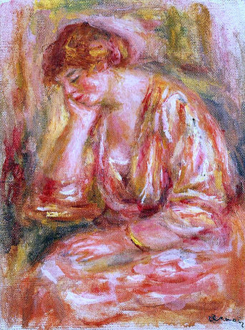  Pierre Auguste Renoir Woman Leaning on Her Elbow - Hand Painted Oil Painting