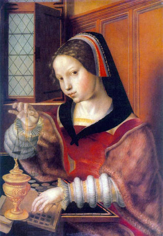  Jan Sanders Van Hemessen Woman Weighing Gold - Hand Painted Oil Painting