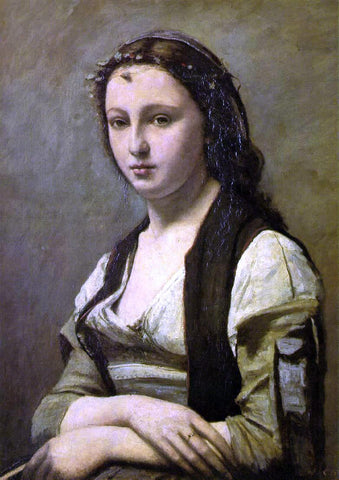  Jean-Baptiste-Camille Corot Woman with a Pearl - Hand Painted Oil Painting