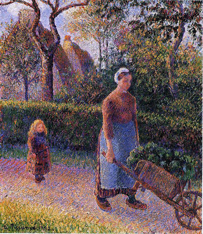  Camille Pissarro Woman with a Wheelbarrow - Hand Painted Oil Painting