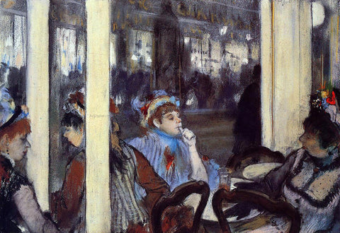  Edgar Degas Women on a Cafe Terrace in the Evening - Hand Painted Oil Painting