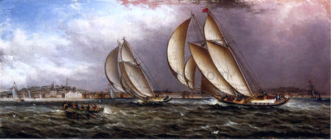  James E Buttersworth Yacht Race in Gloucester Harbor - Hand Painted Oil Painting