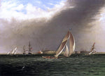  James E Buttersworth Yacht Racing off Castle Garden, New York - Hand Painted Oil Painting