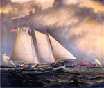  James E Buttersworth Yachting off Castle Garden - Hand Painted Oil Painting