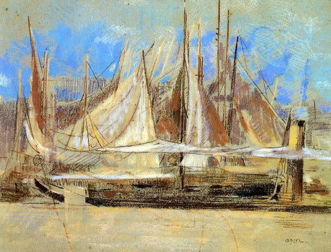  Odilon Redon Yachts at Royan - Hand Painted Oil Painting