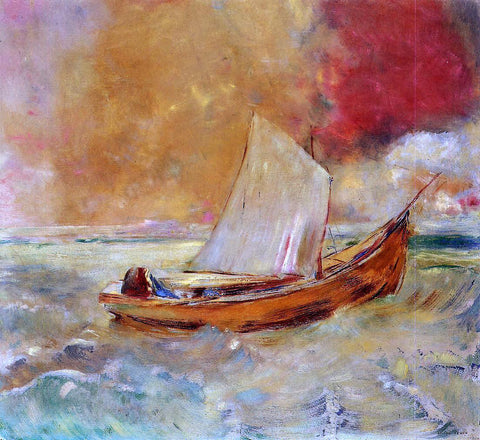 Odilon Redon Yellow Boat - Hand Painted Oil Painting