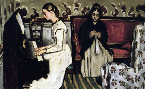  Paul Cezanne Young Girl at the Piano - Overture to Tannhauser - Hand Painted Oil Painting
