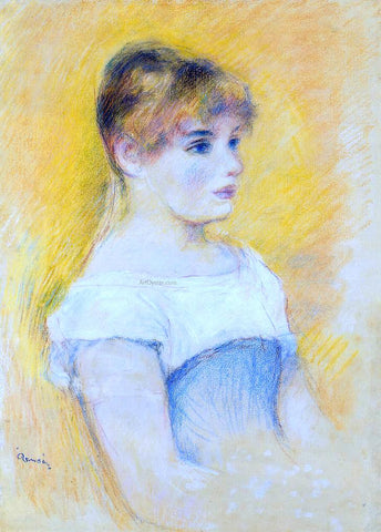  Pierre Auguste Renoir Young Girl in a Blue Corset - Hand Painted Oil Painting