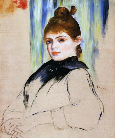  Pierre Auguste Renoir Young Woman with a Bun in Her Hair - Hand Painted Oil Painting